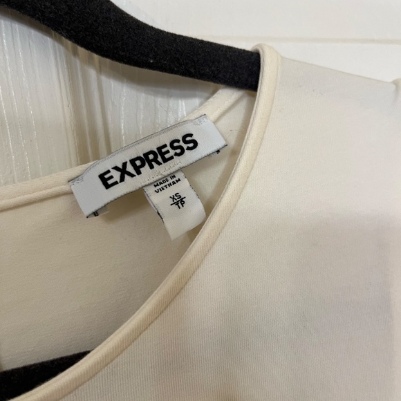 Express XS Color Block Sheath Dress (green/cream) - Picture 3 of 3